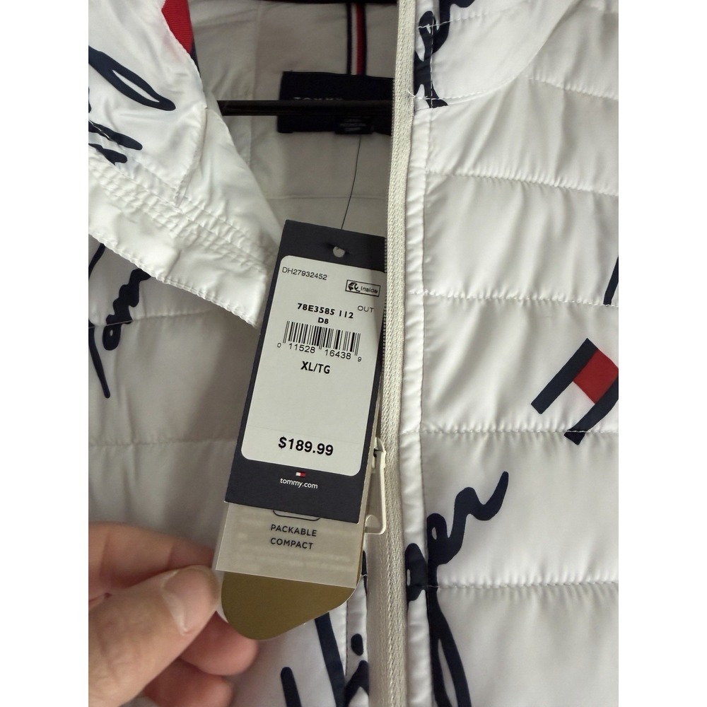 TOMMY HILFIGER Mens Puffer Jacket Insulated Coat Sz XL White NWT - Picture 4 of 12